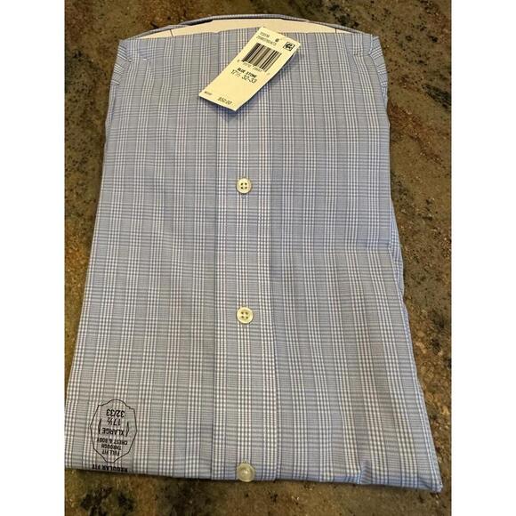 NEW Chaps 25W0760473 Blue Checkered Stretch Collar Wrinkle Free Shirt Mens - Picture 6 of 7